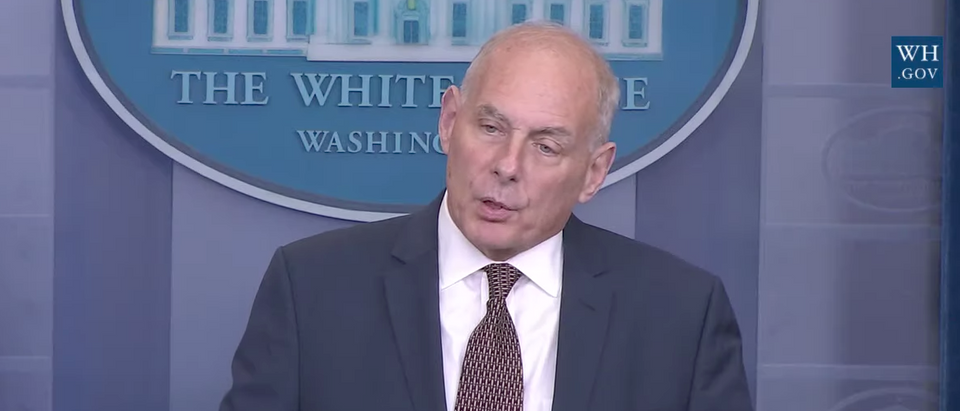 White House chief of staff John Kelly briefs reporters at the White House, Oct. 12, 2017. (YouTube screen grab)