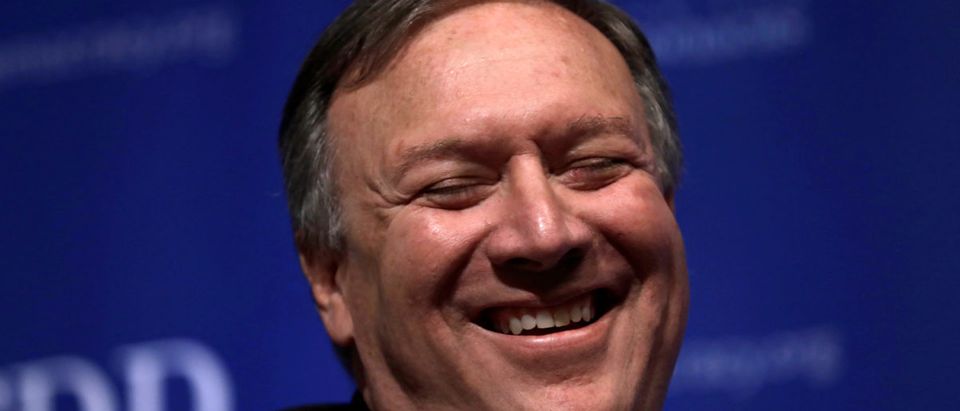 CIA Director Mike Pompeo smiles at the FDD National Security Summit in Washington, U.S., October 19, 2017. REUTERS/Yuri Gripas