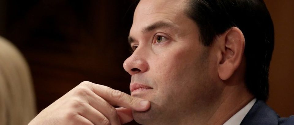 Senator Marco Rubio waits to speak in support of Kirstjen Nielsen's nomination to be secretary of the Department of Homeland Security (DHS) during a hearing by the Senate Homeland Security and Governmental Affairs Committee in Washington