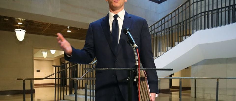 Carter Page, former foreign policy adviser for the Trump campaign, speaks to the media after testifying before the House Intelligence Committee on November 2, 2017 in Washington, D.C. (Photo by Mark Wilson/Getty Images)