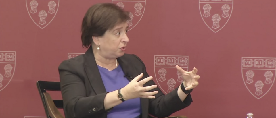 Justice Elena Kagan speaks at Harvard Law School in 2015. (YouTube screenshot/Harvard Law School)
