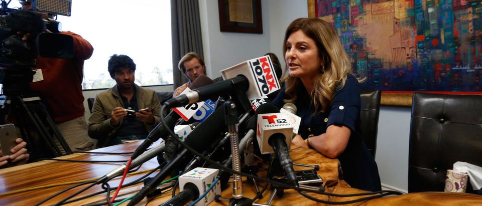 Lawyer Lisa Bloom, representing the woman accusing Republican presidential candidate Donald Trump of sexual misconduct in 1994, when she was 13 years old, speaks to media in Woodland Hills, California, U.S. November 2, 2016. REUTERS/Mario Anzuoni