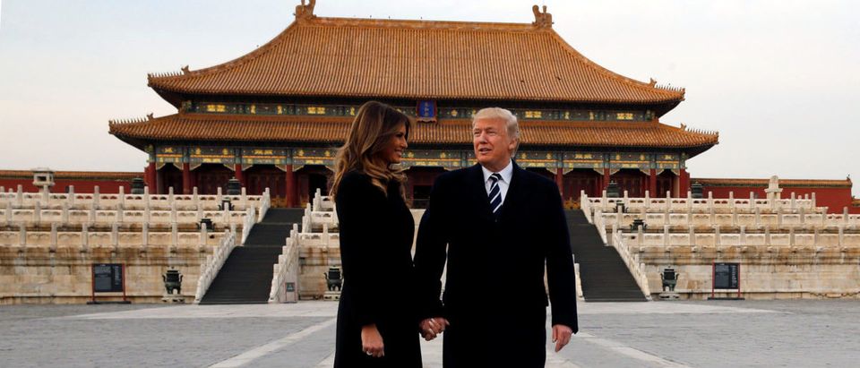 U.S. President Donald Trump and U.S. first lady Melania visit the Forbidden City in Beijing, China, November 8, 2017. (Photo: REUTERS/Jonathan Ernst)