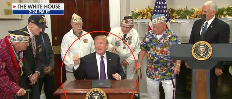 Flanked By Pearl Harbor Survivors Trump Stops And Drops A Nuke On CNN