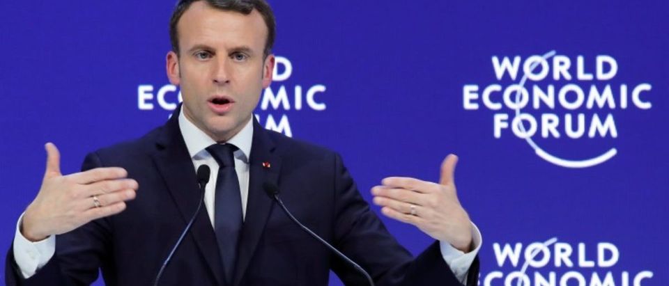 France's President Emmanuel Macron attends the World Economic Forum (WEF) annual meeting in Davos