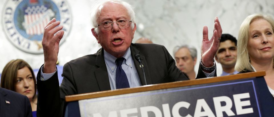 Senator Bernie Sanders (I-VT) speaks during an event to introduce the "Medicare for All Act of 2017