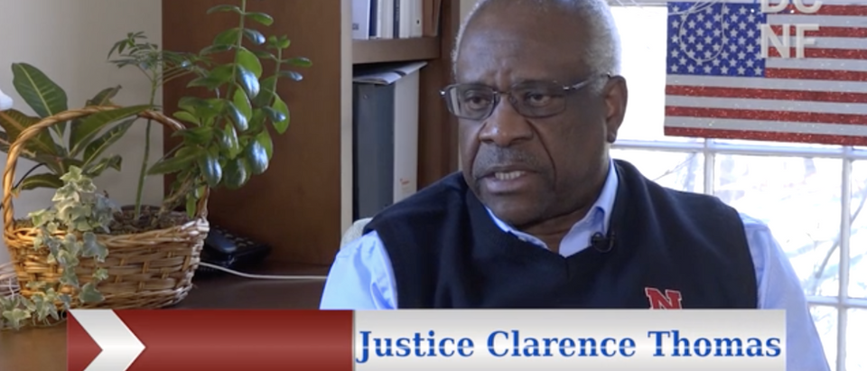 Justice Clarence Thomas speaks to TheDCNF in Jan. 2018. (Screenshot)
