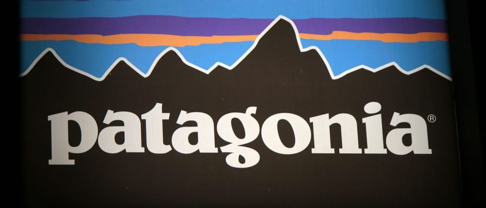The logo of the brand "Patagonia," Berlin. (Shutterstock/360b) | Patagonia Relies On Oil And Gas For Coats