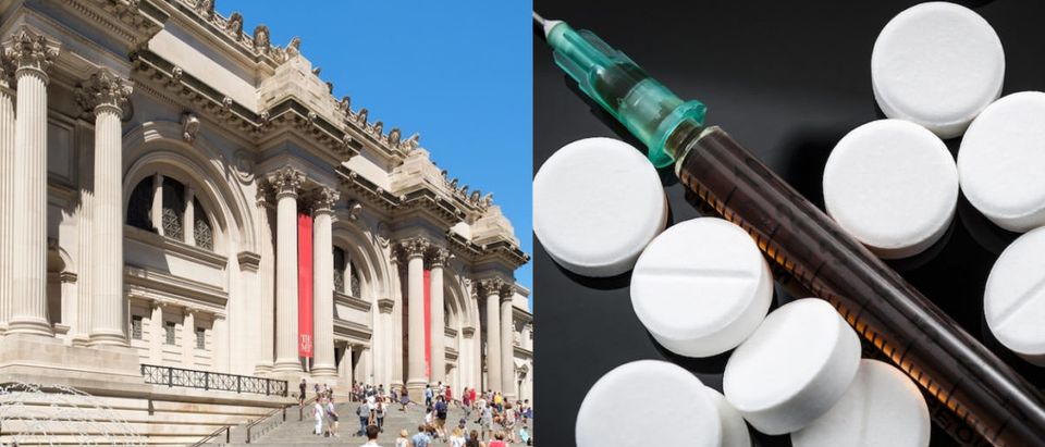 The Metropolitan Museum of Art in New York City has deep ties to the opioid epidemic. (L: Shutterstock/Kamira; R: Shutterstock/Victoria Moussa)