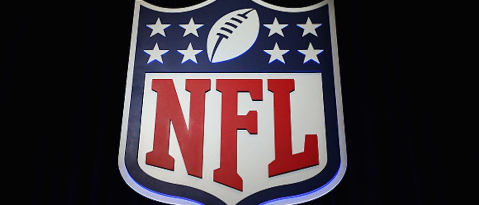 HOUSTON, TX - FEBRUARY 01: The NFL shield logo is seen following a press conference held by NFL Commissioner Roger Goodell (not pictured) at the George R. Brown Convention Center on February 1, 2017 in Houston, Texas. (Photo by Tim Bradbury/Getty Images)