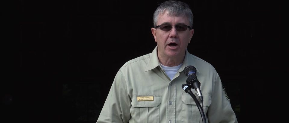 Tony Tooke's U.S. Forest Service swearing in ceremony (Photo: Screenshot/USDA/YouTube)