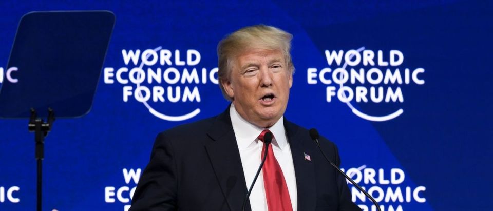 Trump in Davos AFP Getty FABRICE COFFRINI