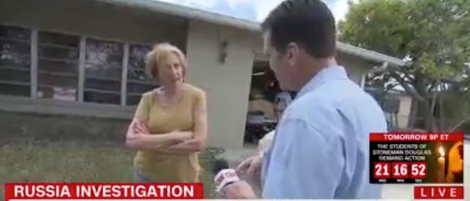 CNN reporter Drew Griffin interviews Florida woman about Russian trolls. Screen shot via YouTube