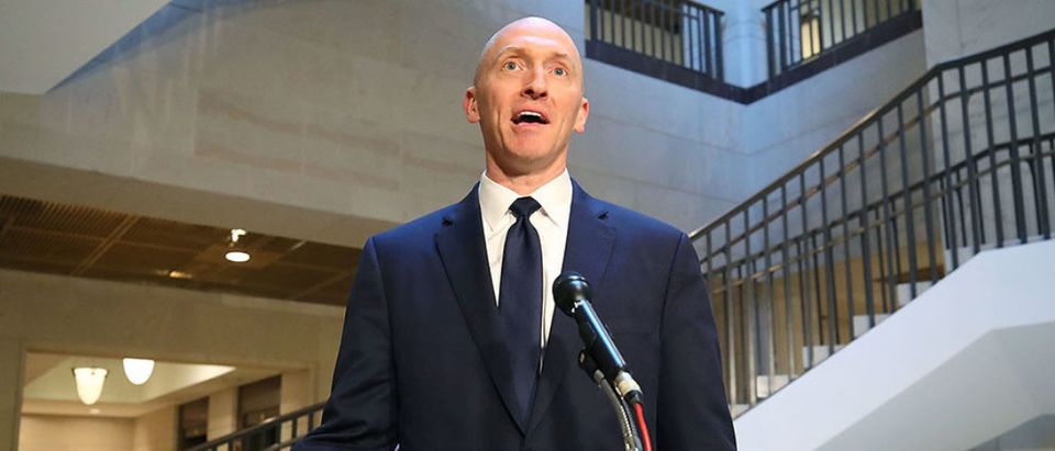 Carter Page, former foreign policy adviser for the Trump campaign, speaks to the media after testifying before the House Intelligence Committee on November 2, 2017 in Washington, D.C. (Photo by Mark Wilson/Getty Images)
