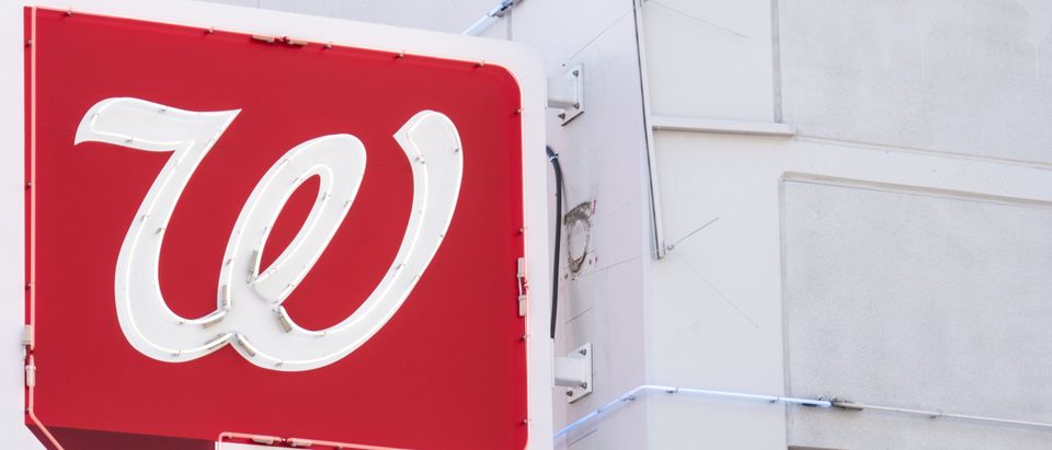 Close up of the Walgreens Pharmacy sign