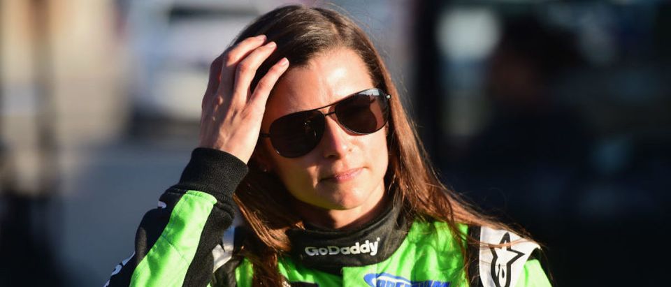Danica Patrick, driver of the #7 GoDaddy Chevrolet, walks from the infield care center after being involved in an on-track incident the Monster Energy NASCAR Cup Series 60th Annual Daytona 500 at Daytona International Speedway on February 18, 2018 in Daytona Beach, Florida. (Photo by Jared C. Tilton/Getty Images)