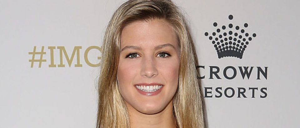 MELBOURNE, AUSTRALIA - JANUARY 18: Eugenie Bouchard of Canada arrives for Crown's IMG@23 Tennis Players' Party at Crown Entertainment Complex on January 18, 2015 in Melbourne, Australia. (Photo by Graham Denholm/Getty Images)