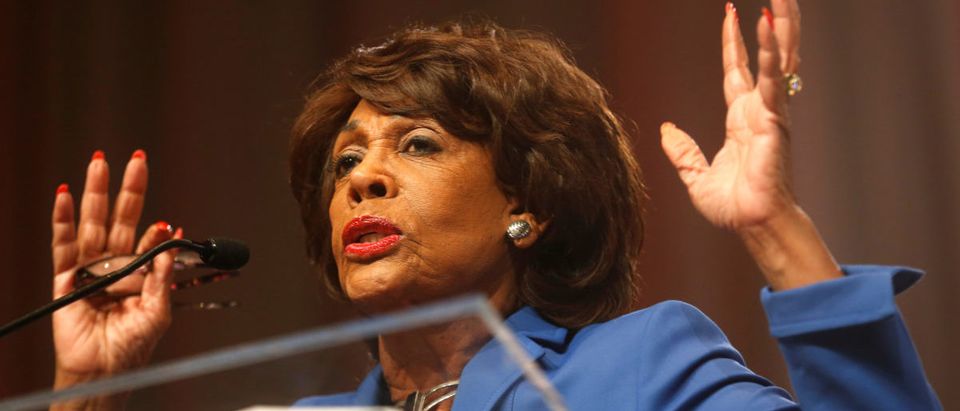 Congresswoman Waters addresses audience during Women's Convention in Detroit