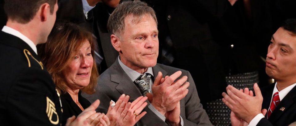Otto Warmbier's parents applaud as U.S. President Trump delivers his State of the Union address in Washington