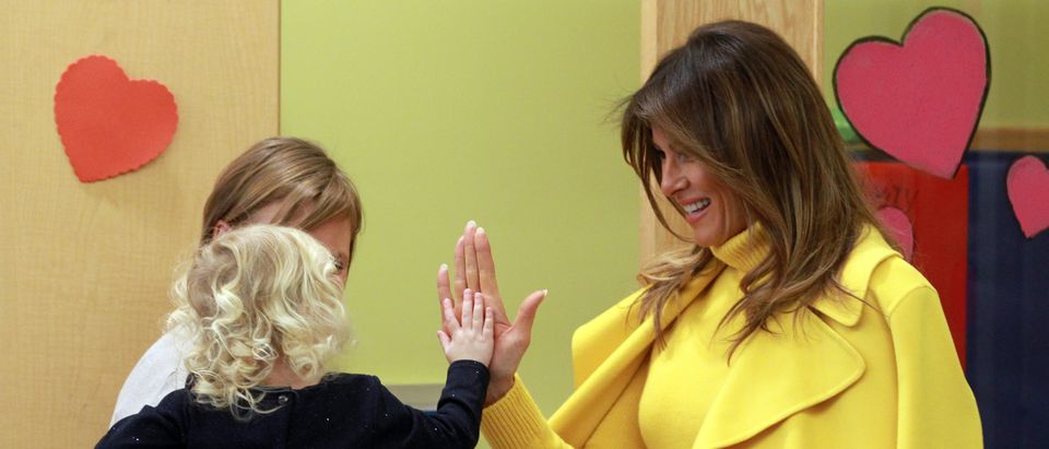 First Lady of the United States Melania Trump meets children from Cincinnati Children's Hospital