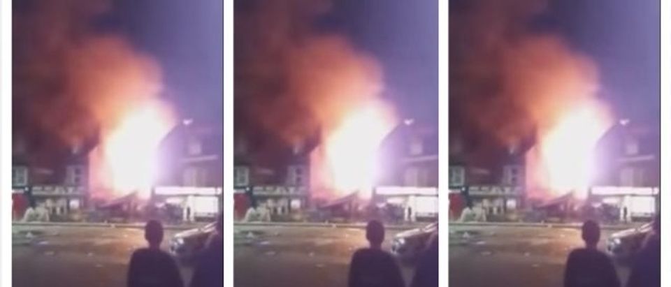 Explosion in Leicester (YouTube)