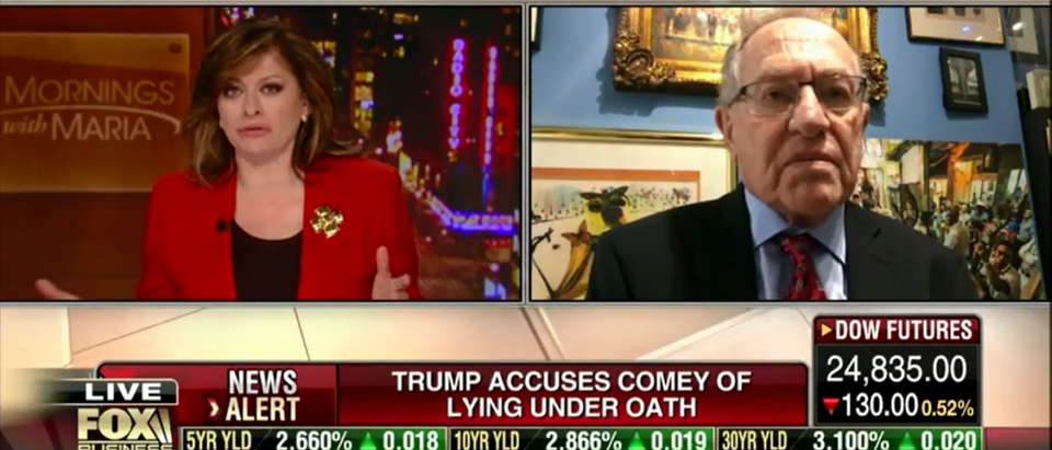 Alan Dershowitz Blasts McCabe And Comey As Inconsistent' While Under Oath - Fox Business 3-19-18 (Screenshot/Fox Business)