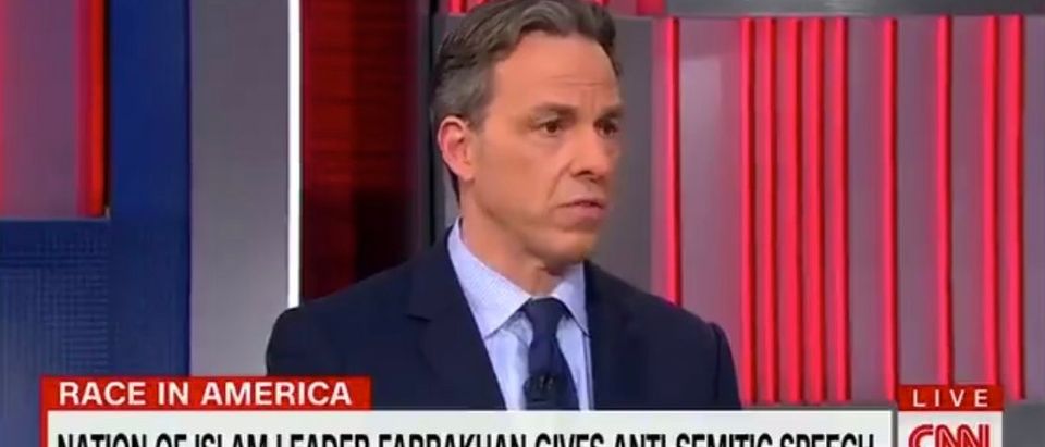 CNN anchor Jake Tapper on Monday called out Democrats for refusing to denounce Nation of Islam leader and rabid anti-Semite Louis Farrakhan. Screenshot/CNN