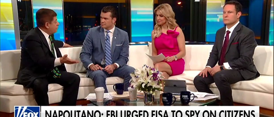 Judge Napolitano Thinks Inspector General Will Find 'Treasure Trove' Of Abuses By The FBI Against Trump - Fox & Friends 3-29-18 (Screenshot/Fox News)