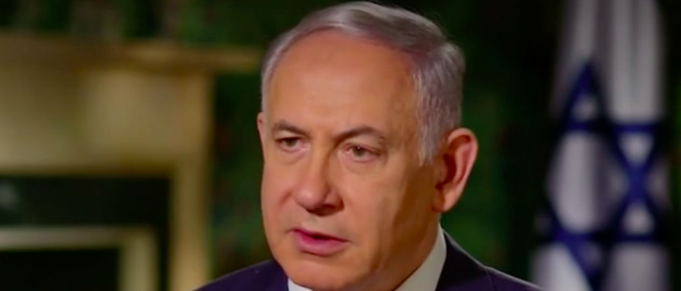 Israeli PM Netanyahu in an interview with Fox News Host Mark Levin. Fox Screenshot.