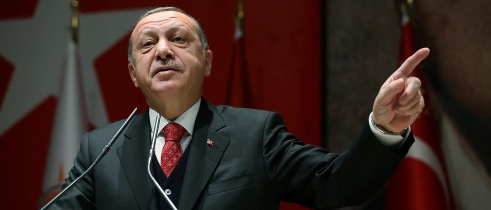 Turkey's President Tayyip Erdogan speaks during a meeting of his ruling AK Party in Ankara on November 17, 2017. Photo: Reuters