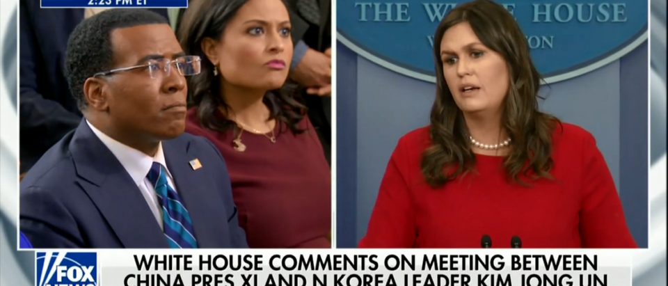 Sarah Sanders Calls Kim Jong-un's China Meeting A 'Positive Sign' That Trump Tactics Are Working - Press Briefing 3-28-18 | Sanders Says Pressures On NK Is Working