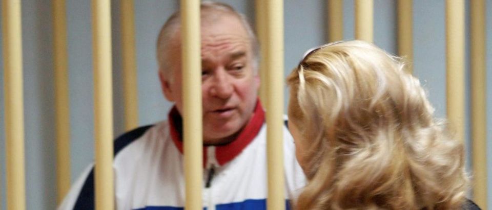 Sergei Skripal, a former colonel of Russia's GRU military intelligence service, looks on inside the defendants' cage as he attends a hearing at the Moscow military district court, Russia August 9, 2006. Picture taken August 9, 2006. Kommersant/Yuri Senatorov via REUTERS