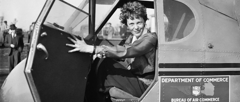 Amelia Earhart in Department of Commerce airplane, 1936. (Shutterstock/Everett Historical)