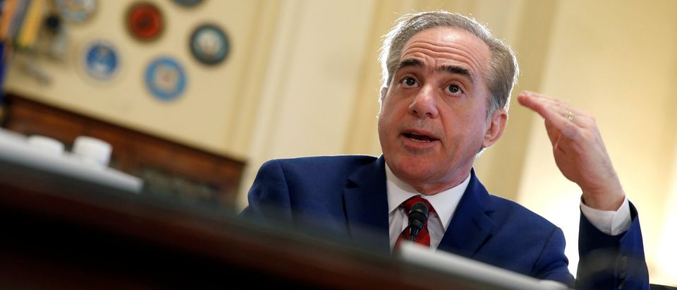 U.S. Secretary of Veterans Affairs David Shulkin testifies to the House Veterans' Affairs Committee on the VA's budget request for FY2019 on Capitol Hill in Washington
