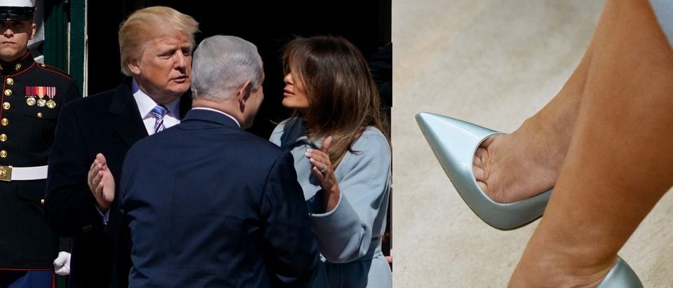 Melania Trump greets Benjamin Netanyahu (Olivier Douliery-Pool/Getty Images)