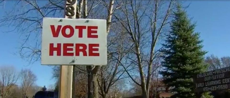 Outside a Minnesota polling place (Fox 9 Video Screen Shot)