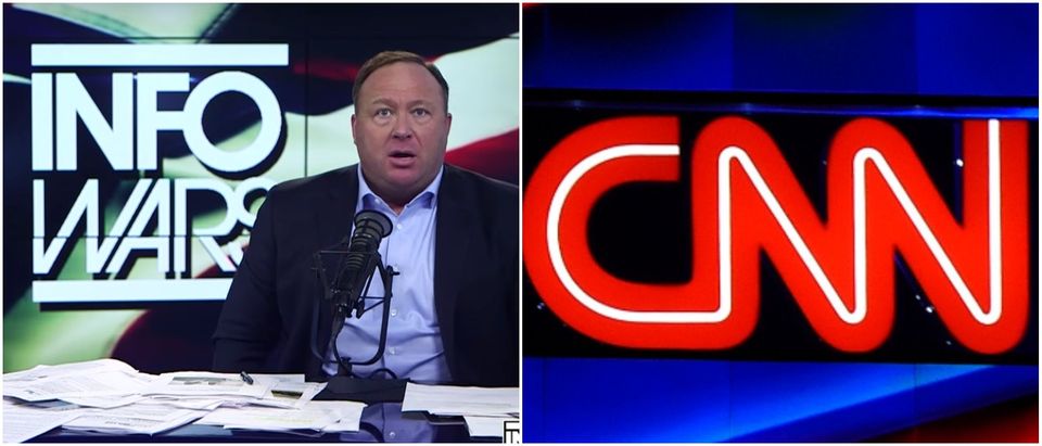 Left: The Alex Jones Channel Youtube screenshot Right: ATHIT PERAWONGMETHA/AFP/Getty Images
