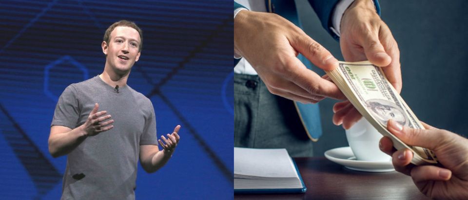 Left: Facebook CEO Mark Zuckerberg. (Photo by Justin Sullivan/Getty Images) Right: Government lobbying via funding of government relations firms. (Shutterstock - Artem Oleshko) | Is Facebook Government Lobbying A Waste?