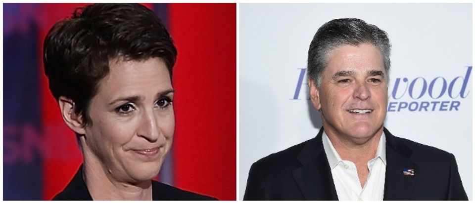 Hannity Maddow Left: Photo by Justin Sullivan/Getty Images Right: Photo by Dimitrios Kambouris/Getty Images for The Hollywood Reporter