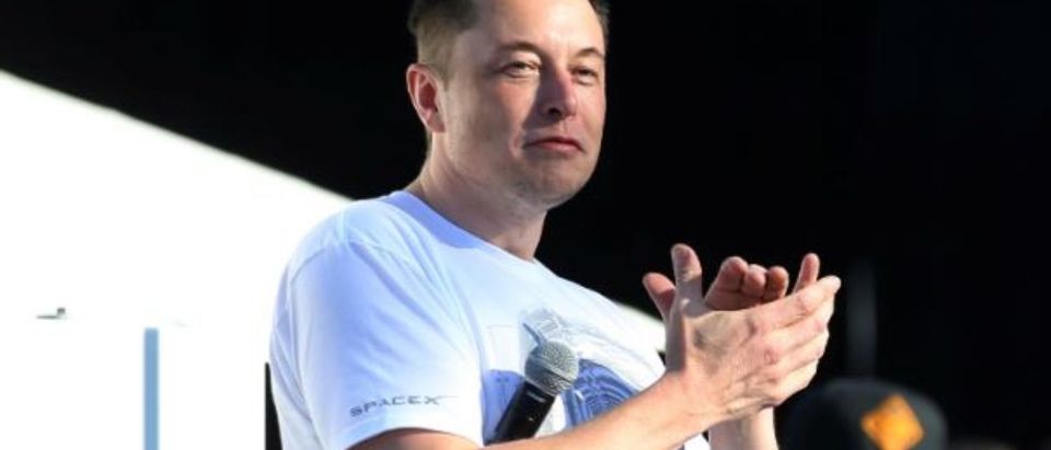 Elon Musk, founder, CEO and lead designer at SpaceX and co-founder of Tesla, congratulates WARR Hyperloop from the Technical University of Munich, Germany, after they won the SpaceX Hyperloop Pod Competition II in Hawthorne, California, U.S., August 27, 2017. REUTERS/Mike Blake