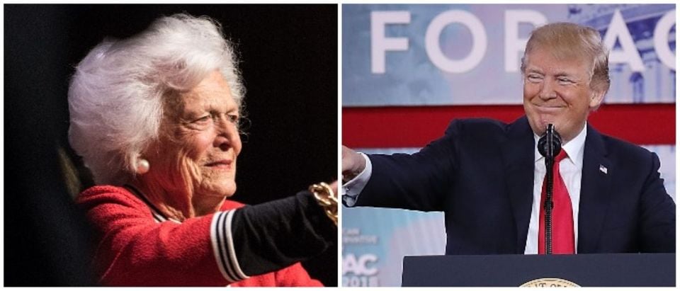Trump Barbara Bush Left: Photo by Sean Rayford/Getty Images Right: Photo by Chip Somodevilla/Getty Images