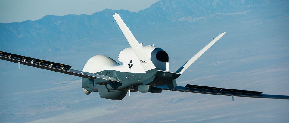 The Northrop Grumman-built Triton unmanned aircraft system completed its first flight from the company's manufacturing facility in Palmdale, California. (U.S. Navy photo courtesy of Northrop Grumman by Bob Brown/Released)