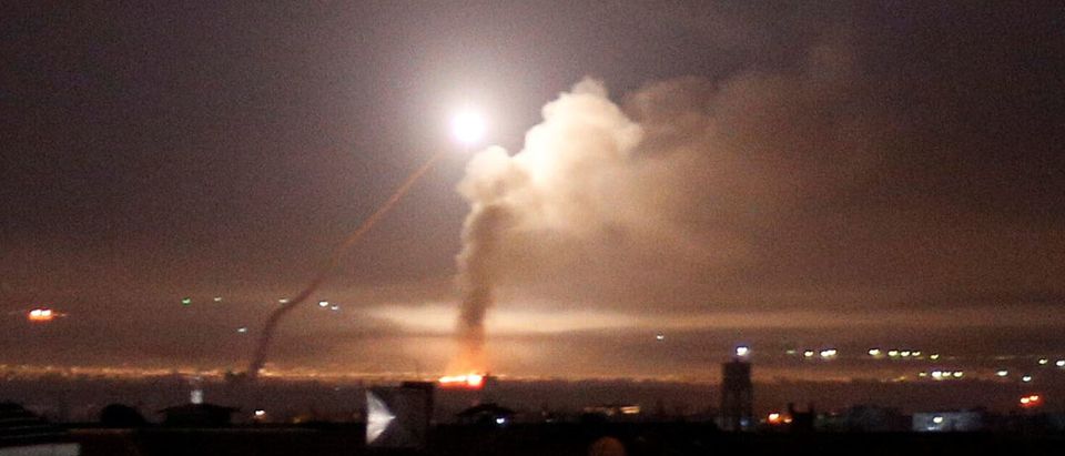 Missile fire is seen from Damascus