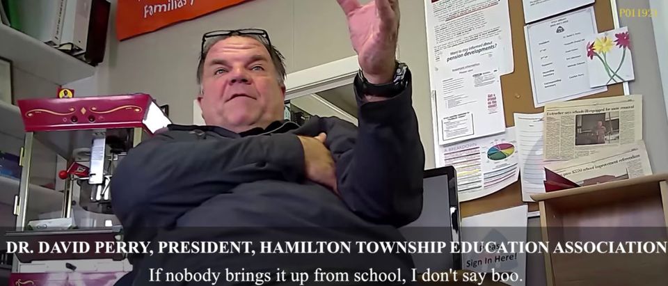 Hamilton Township Education Association President David Perry caught on camera during a Project Veritas sting offering to lie for a fictitious teacher to cover-up an incident of abuse toward a student.