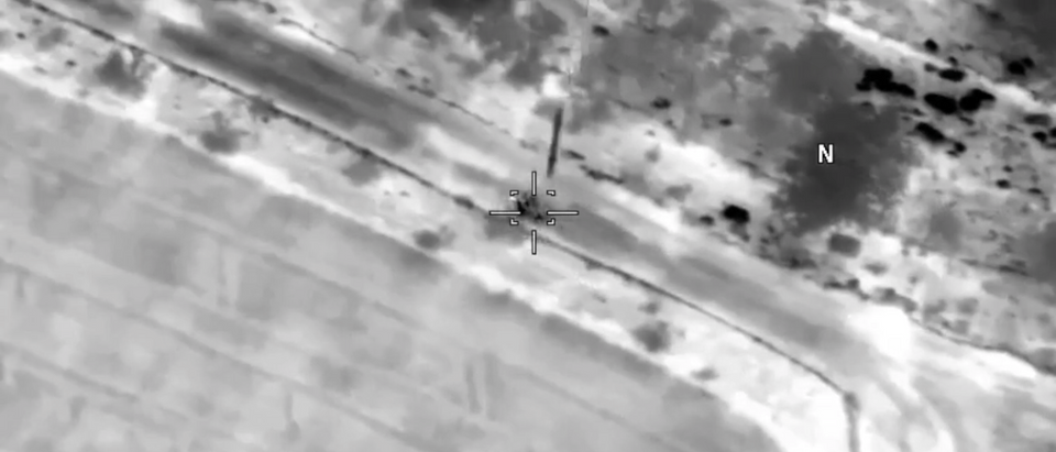 Screenshot of Department of Defense video: U.S. forces strike AQIS leader in Nangarhar