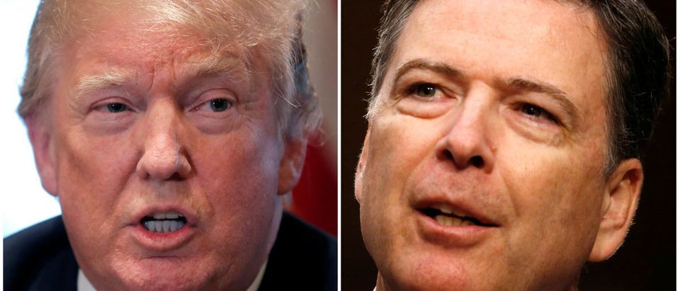A combination of file photos show U.S. President Trump and former FBI Director Comey in Washington