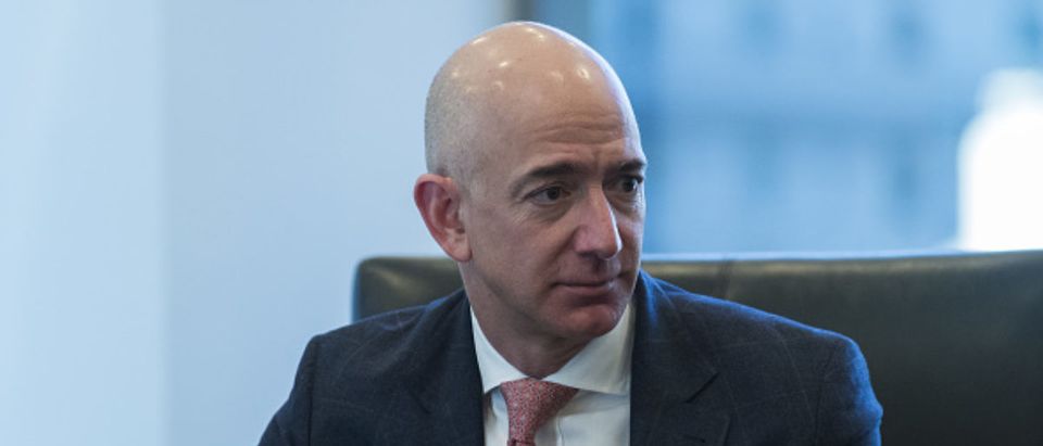 Amazon CEO Jeff Bezos listens during a meeting with U.S. President-elect Donald Trump and technology leaders at Trump Tower in New York, in December, 2016. (Photo: Albin Lohr-Jones/Pool via Bloomberg) | Liberals Force 'Rooney Rule' On Amazon