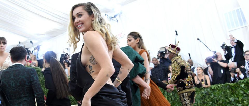 Recording artist Miley Cyrus attends the Heavenly Bodies: Fashion & The Catholic Imagination Costume Institute Gala at The Metropolitan Museum of Art on May 7, 2018 in New York City. (Photo by Noam Galai/Getty Images for New York Magazine)