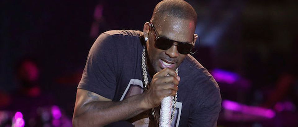 Singer R. Kelly performs during the Red Light Concert series at the Hasely Crawford Stadium in Port-of-Spain