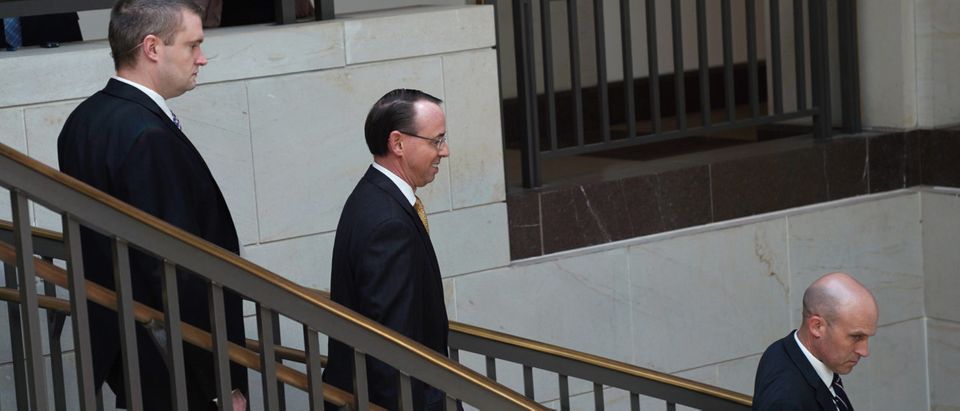 U.S. Deputy Attorney General Rosenstein arrives for classified briefing for congressional leaders on the FBI probe into Russia's meddling in the 2016 election on Capitol Hill in Washington